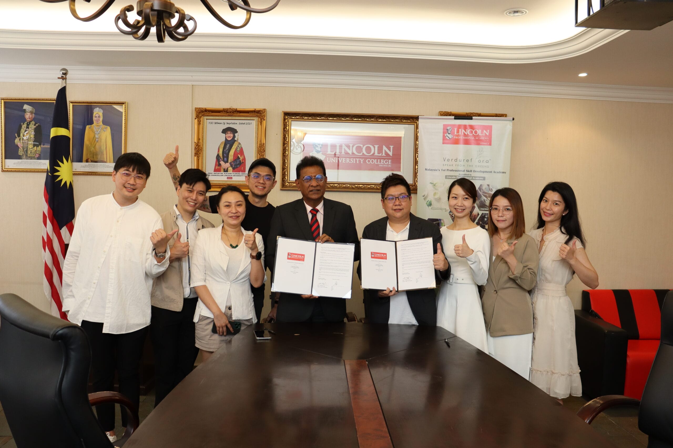 Verdure Flora Academy all tutors group photo at Lincoln signing ceremony